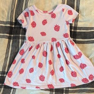 Cat & Jack Pink and White Strawberry Kids Dress